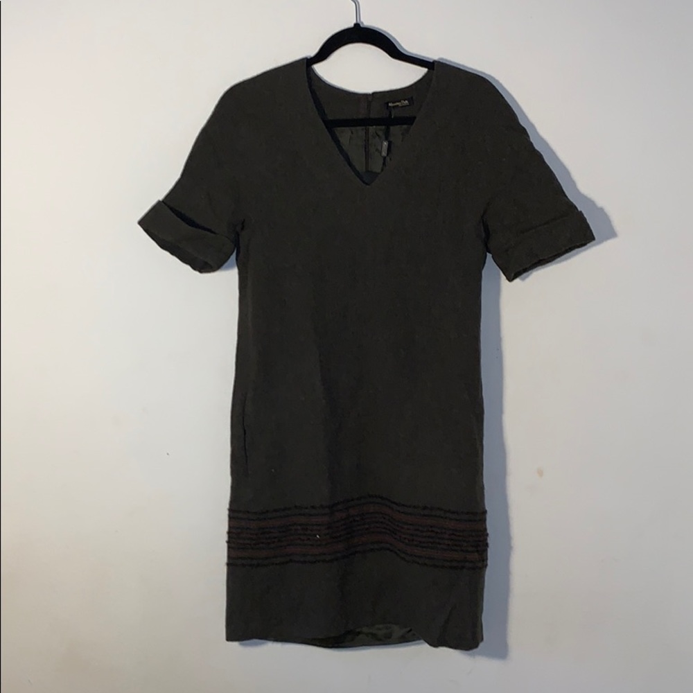 Massimo Dutti Dress- Olive/Brown